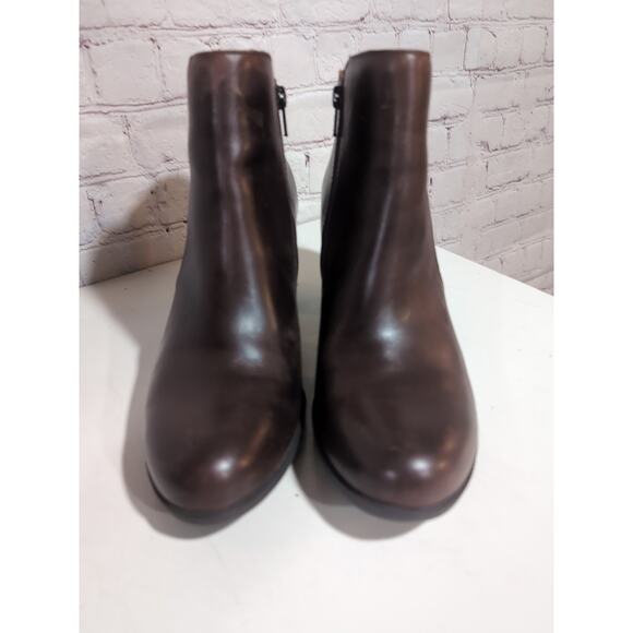Born Alter Cognac Brown Leather Ankle Boot Women's Size 9.5 Side Zip EUC - Picture 6 of 14